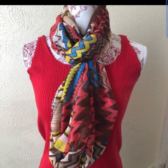 Print Sheer Infinity Scarf - Picture 2 of 3